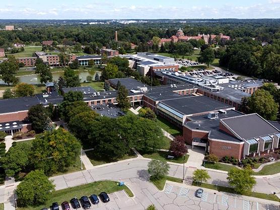 aerial view of livonia main campus